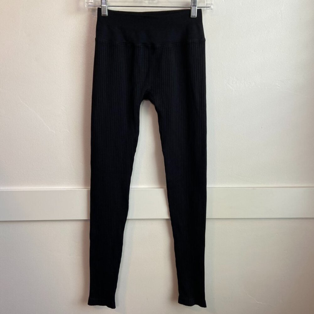 NWOT NUX Black Ribbed Leggings